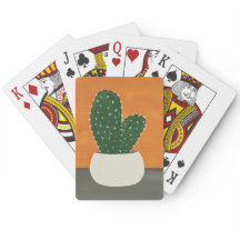 Sinaasappel en grijs Acryl Potted Cactus