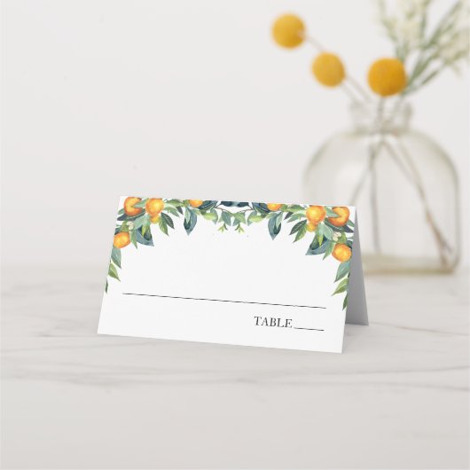 Sinaasappel en groen Naam Plaats Kaarten (Voorkant)