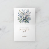 Sinaasappel en groene bloem Happy Moederdag Bedankkaart (Binnen)