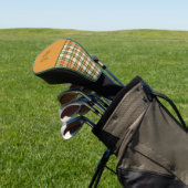 Sinaasappel en Groene Gingham Golfheadcover (Insitu)