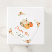 Sinaasappel en Groene Pompoenen Baby shower Dank u Bedankjes Labels (In situ)