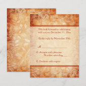 Sinaasappel en Ivoor Floral Reply Kaart (Voorkant / Achterkant)