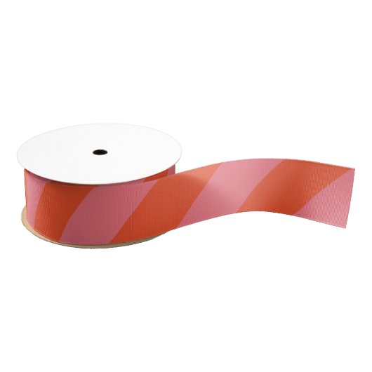 Sinaasappel en koraal roze brede streep grosgrain lint (Spoel)
