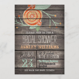 Sinaasappel en Mint Green Rustic Wood Vrijgezellen Kaart