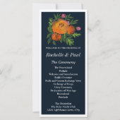 Sinaasappel en Navy Bloemen Modern Bold Wedding Pr (Voorkant)