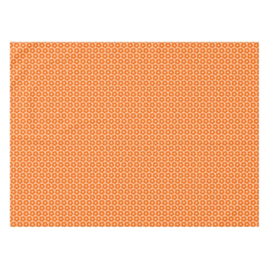 Sinaasappel en Peach Retro 60s Floral Pattern Tafelkleed (Voorkant (Horizontaal))