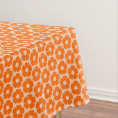 Sinaasappel en Peach Retro 60s Floral Pattern Tafelkleed (Voorbeeld)