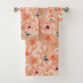 Sinaasappel en perzik bloemen en vlinders handdoek (Insitu)
