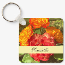 Sinaasappel en rode bloementuin