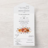 Sinaasappel en rode Herfst All In One Uitnodiging (Binnen)