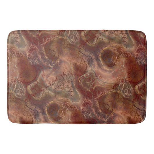 sinaasappel en rood Marmer abstract Badmat (Voorkant)