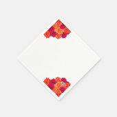 Sinaasappel en roze-bloesems en Brilliance-servett Servet (Hoek)