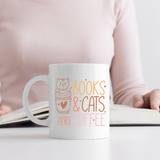 Sinaasappel en Roze Boeken en Katten en Koffie Koffiemok