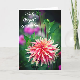 Sinaasappel en Roze Dahlia Flower W / Deepest Symp Bedankkaart