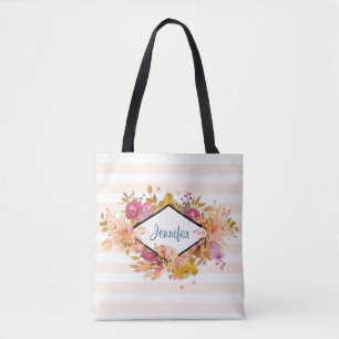 Sinaasappel en roze Floral Bouquet met diamant Lij Draagtas