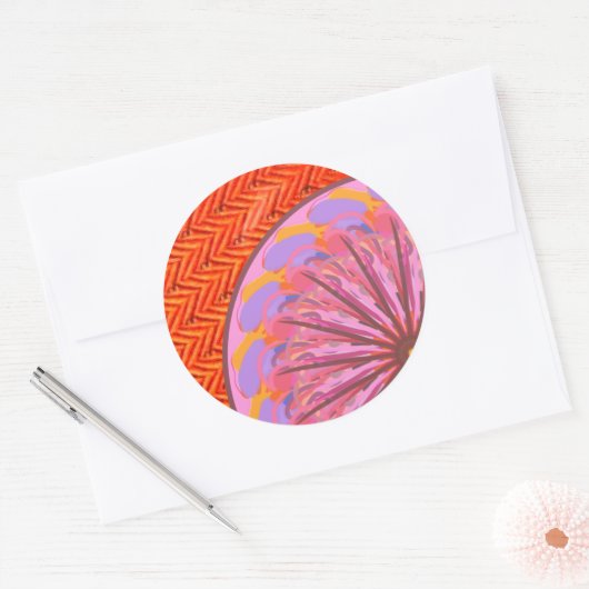 Sinaasappel en roze Mandala Envelope Stickers (Envelop)