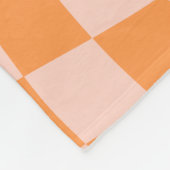 Sinaasappel en Roze Psychedelic Checkered Groovy G Fleece Deken (Hoek)