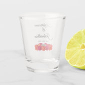 Sinaasappel en Roze Rozen-Geld/schot Dans- Shot Glas (Achterkant)