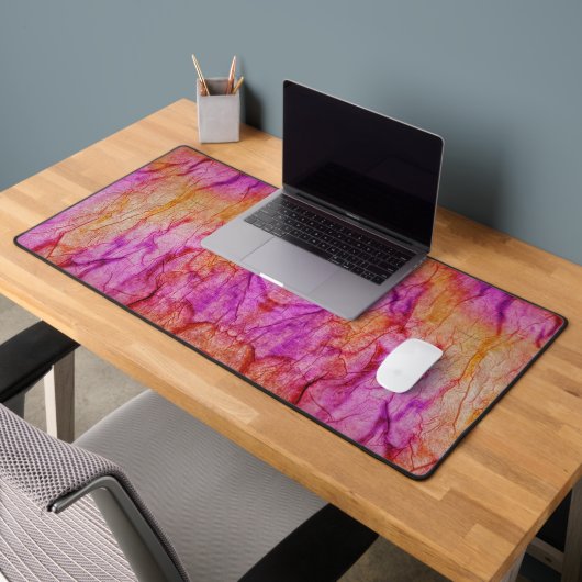 Sinaasappel en roze weefselpapier ontwerp bureaumat (Kantoor 2)