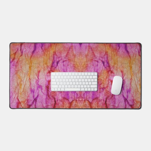 Sinaasappel en roze weefselpapier ontwerp bureaumat (Keyboard & Muis)