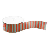 Sinaasappel- en Sage-groene streep Grosgrain Lint (Spoel)