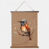 Sinaasappel en Tan Abstract Robin Links Facing Hangend Wandkleed (Voorkant)