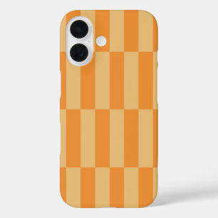 Sinaasappel en Tarwebespatroon Streepontwerp iPhone 16 Hoesje
