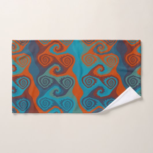 Sinaasappel en Turquoise Swirl abstract Bad Handdoek (Handdoek)