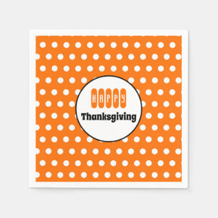 Sinaasappel en White Polka Dot Thanksgiving Napkin Servet