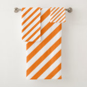 Sinaasappel en wit gestreept bad handdoek (Insitu)