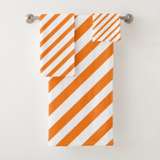 Sinaasappel en wit gestreept bad handdoek (Insitu)