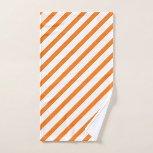 Sinaasappel en wit gestreept bad handdoek (Handdoek)