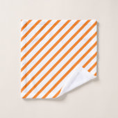 Sinaasappel en wit gestreept bad handdoek (Wasdoekje)