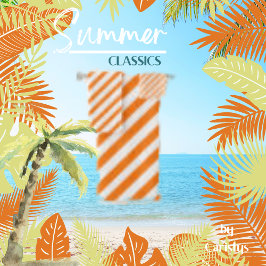 Sinaasappel en wit gestreept bad handdoek