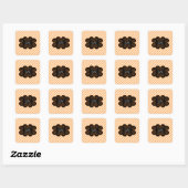 Sinaasappel en Wit Gestreept Monogramming Label (Vel)