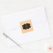 Sinaasappel en Wit Gestreept Monogramming Label (Envelop)