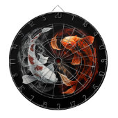 Sinaasappel en wit Lucky Koi Fish Japan Art Dartbord (Voorkant)