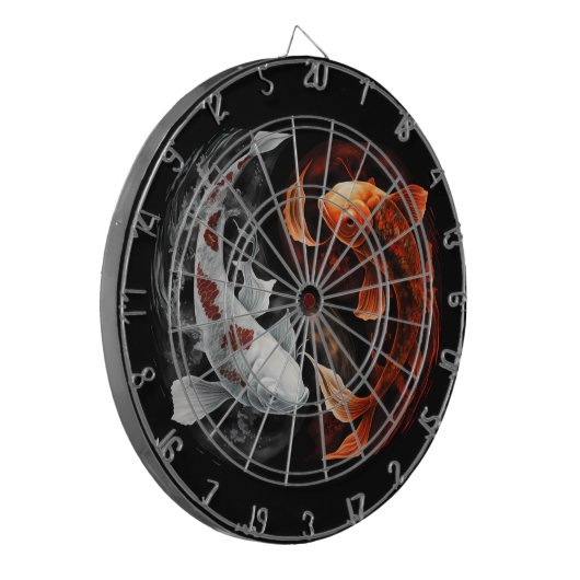 Sinaasappel en wit Lucky Koi Fish Japan Art Dartbord (Voorkant Links)
