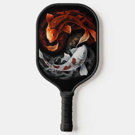Sinaasappel en wit Lucky Koi Fish Japan Art Pickleball Paddle (Achterkant)