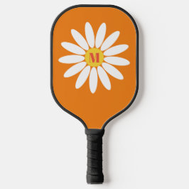 Sinaasappel en wit met Initiaal Pickleball Paddle