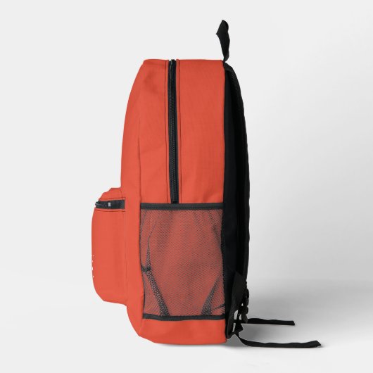 Sinaasappel en wit | Modern monogram Bedrukte Rugzak (Rechts)