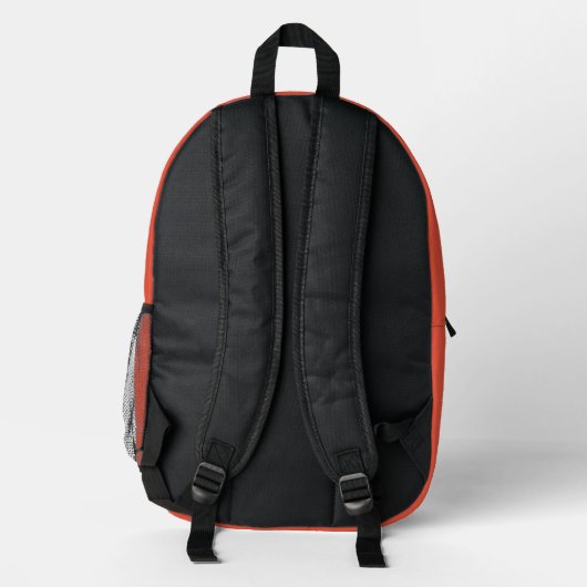Sinaasappel en wit | Modern monogram Bedrukte Rugzak (Achterkant)