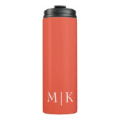Sinaasappel en wit | Modern monogram Thermosbeker (Voorkant)