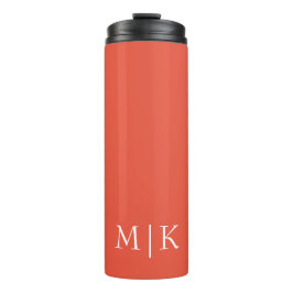 Sinaasappel en wit | Modern monogram Thermosbeker