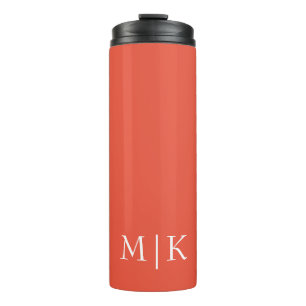 Sinaasappel en wit   Modern monogram Thermosbeker