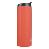 Sinaasappel en wit | Modern monogram Thermosbeker (Gedraaid links)