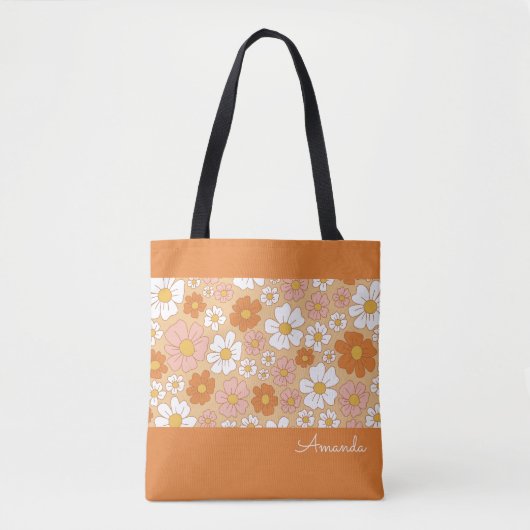 Sinaasappel en witte Canvas tas (Voorkant)