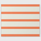 Sinaasappel en witte crème potlood strepen cadeaupapier (Vlak)