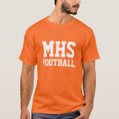 Sinaasappel en Witte School Spirit Custom Football T-shirt (Voorkant)