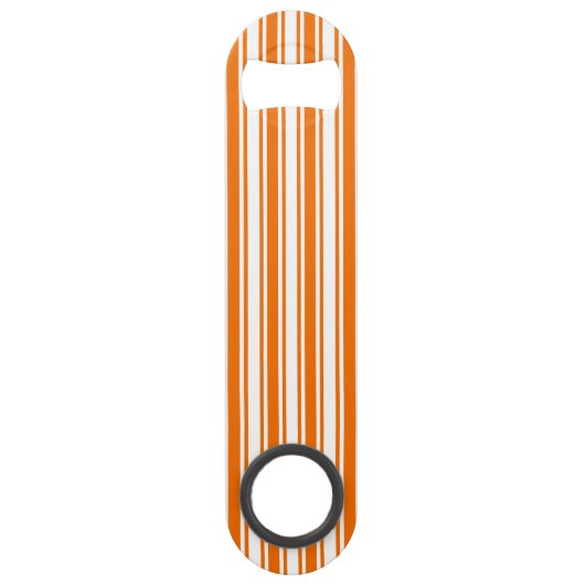 Sinaasappel en witte snoepjes strepen speed flessenopener (Voorkant)